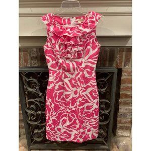 Banana Republic dress size women’s 0, pink and white with ruffles